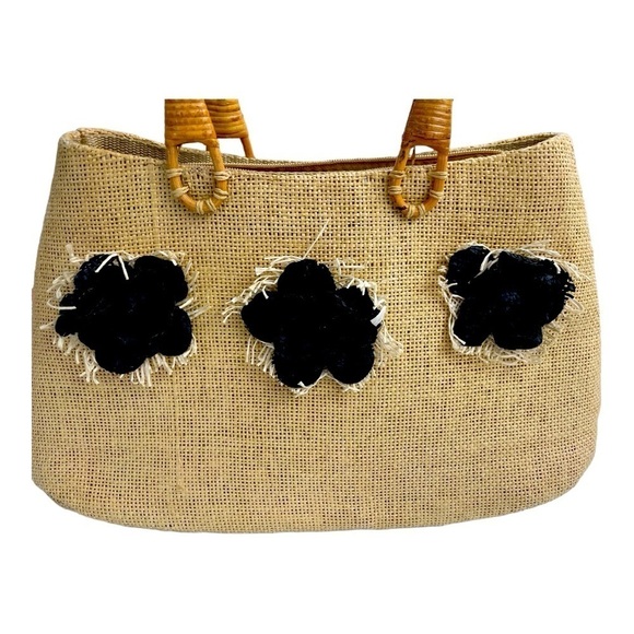 Vintage Jute Small Tote Bag 100% Jute Purse from India Pocketbook. - Picture 7 of 10